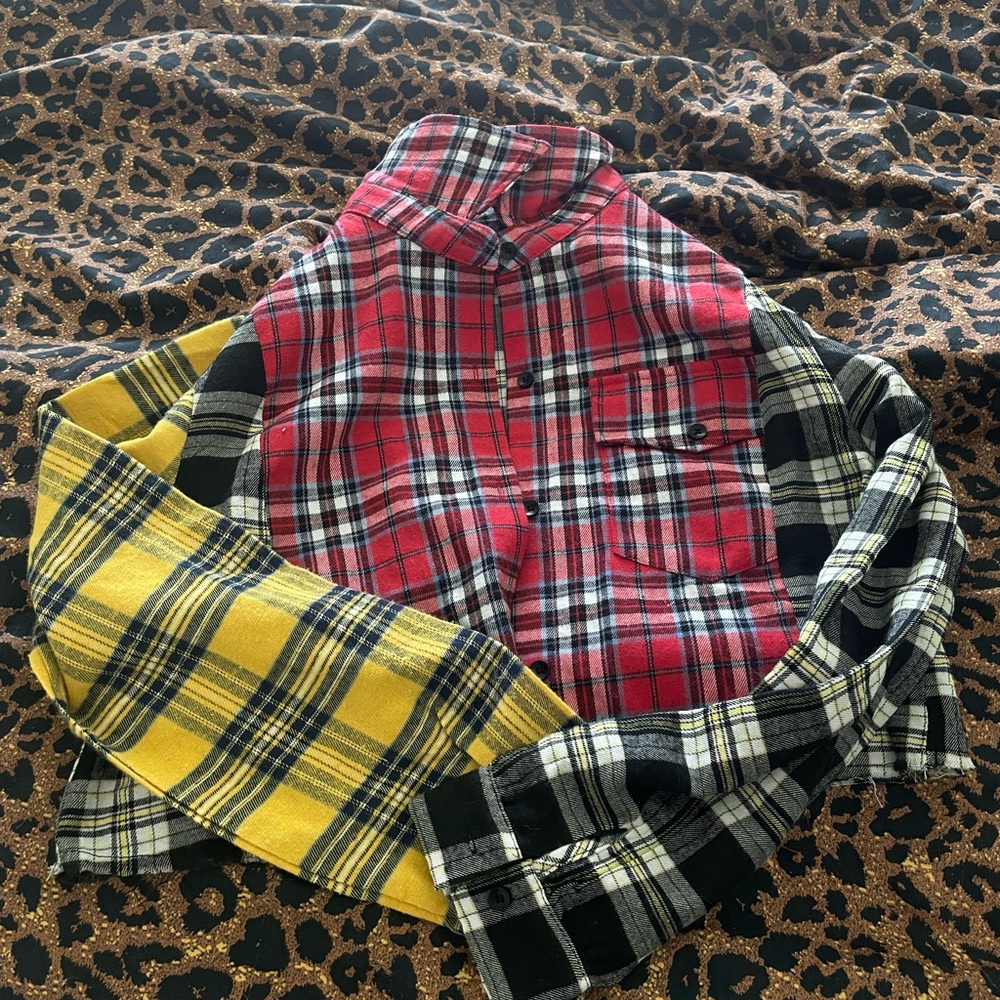 Unique multi colored plaid flannel